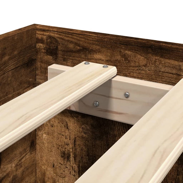 Cadru de pat cu tăblie stejar fumuriu 120x190 cm lemn prelucrat - WALTI WALTI