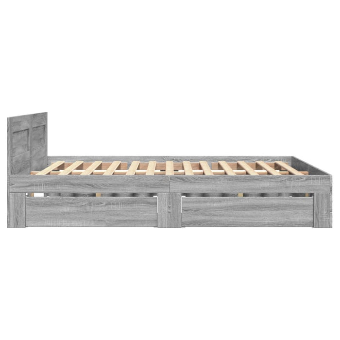 Cadru de pat cu tăblie gri sonoma 120x190 cm lemn prelucrat - WALTI WALTI