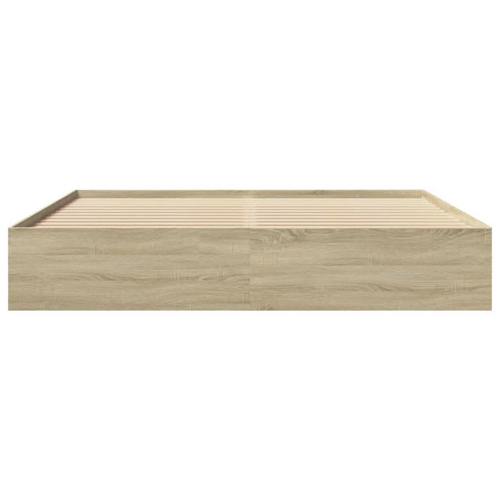 Cadru de pat fără saltea Stejar Sonoma 200x200cm Lemn prelucrat - WALTI WALTI