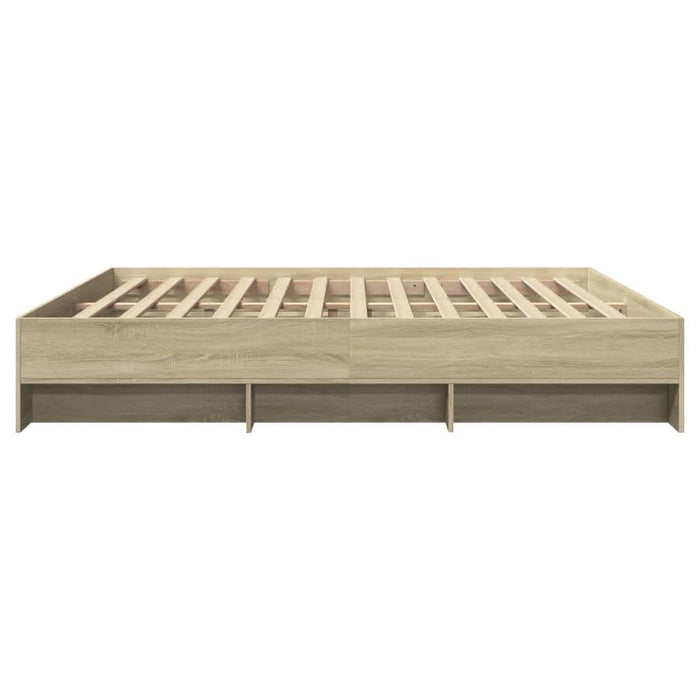 Cadru de pat fără saltea Stejar Sonoma 200x200cm Lemn prelucrat - WALTI WALTI