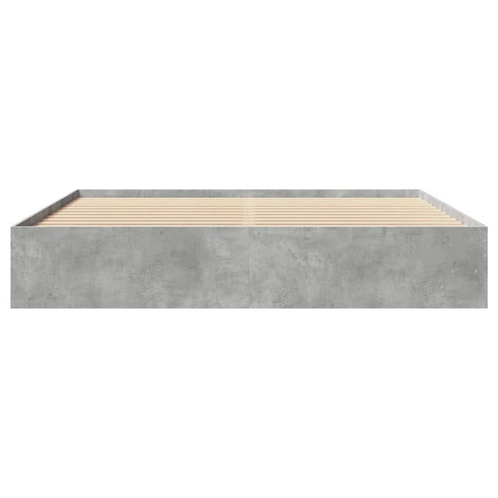 Cadru de pat, gri beton, 200x200 cm, lemn prelucrat - WALTI WALTI