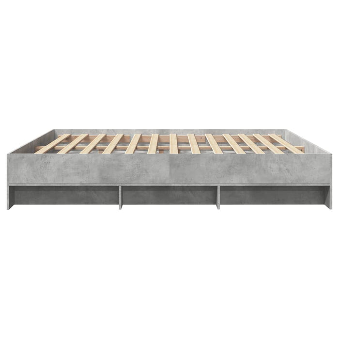 Cadru de pat, gri beton, 200x200 cm, lemn prelucrat - WALTI WALTI