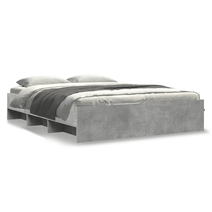 Cadru de pat fără saltea Gri beton 160x200cm Lemn prelucrat - WALTI WALTI