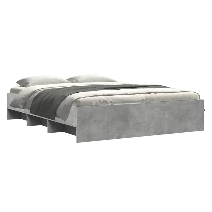 Cadru de pat fără saltea Gri beton 160x200cm Lemn prelucrat - WALTI WALTI
