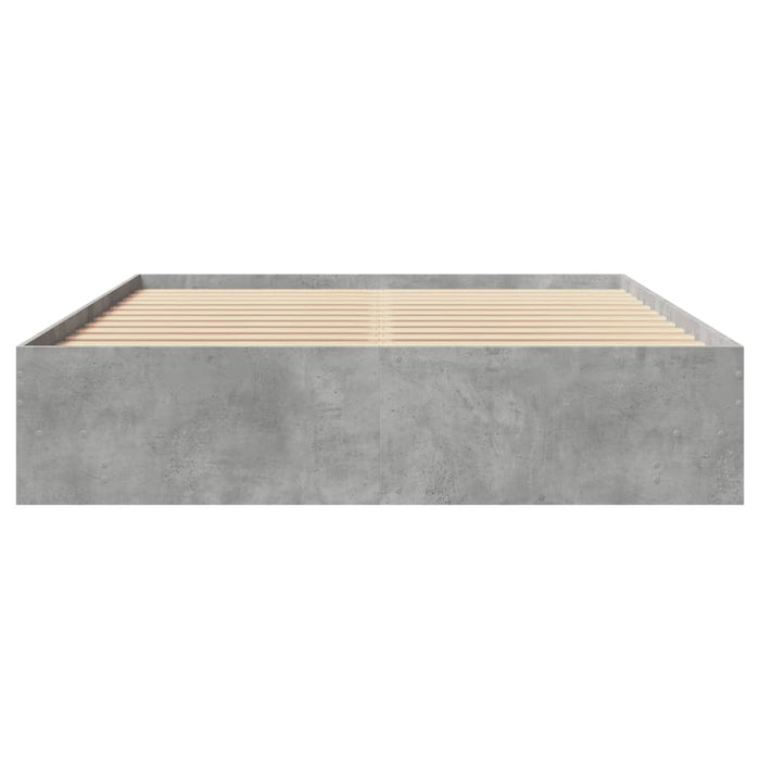 Cadru de pat fără saltea Gri beton 160x200cm Lemn prelucrat - WALTI WALTI