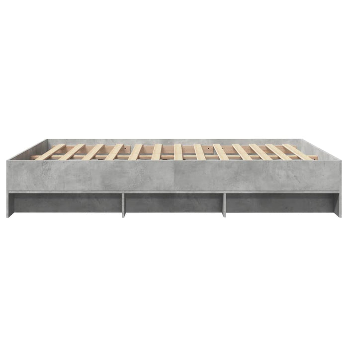 Cadru de pat fără saltea Gri beton 160x200cm Lemn prelucrat - WALTI WALTI