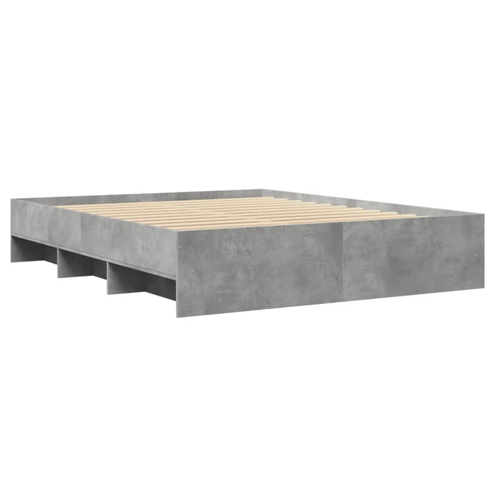 Cadru de pat fără saltea Gri beton 160x200cm Lemn prelucrat - WALTI WALTI