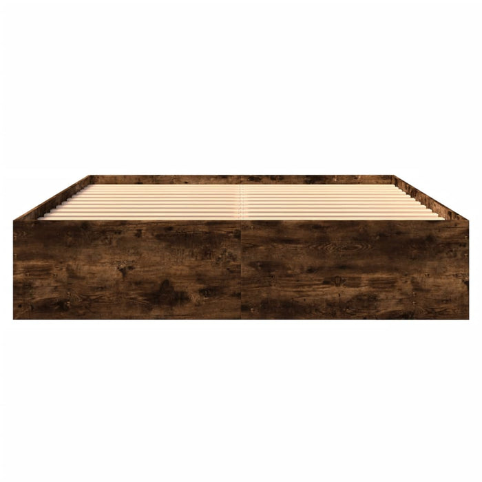Cadru de pat fără saltea Stejar afumat 160x200cm Lemn prelucrat - WALTI WALTI