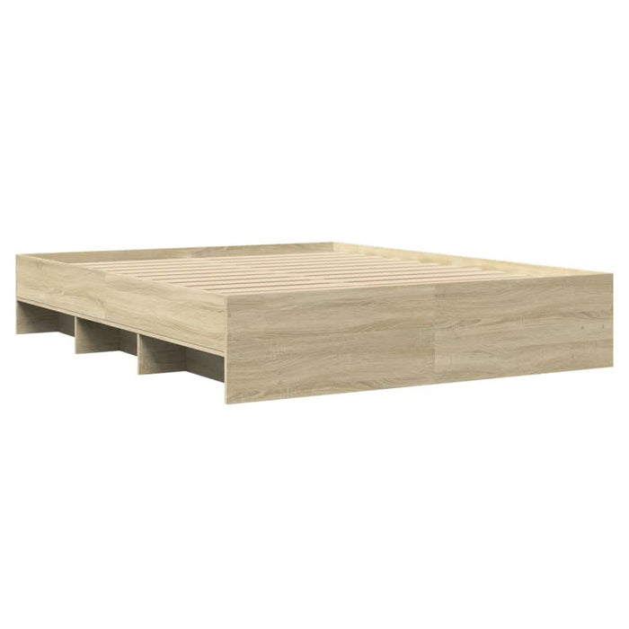 Cadru pat fără saltea stejar sonoma 150x200 cm lemn prelucrat - WALTI WALTI