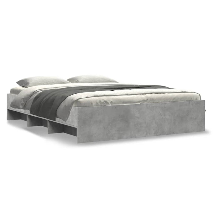 Cadru de pat, gri beton, 150x200 cm, lemn prelucrat - WALTI WALTI