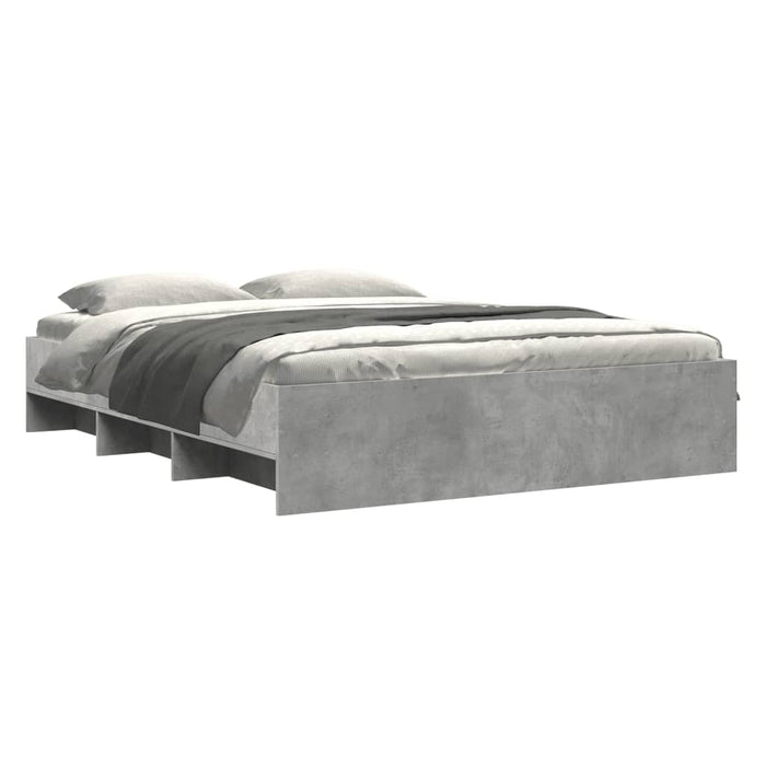 Cadru de pat, gri beton, 150x200 cm, lemn prelucrat - WALTI WALTI