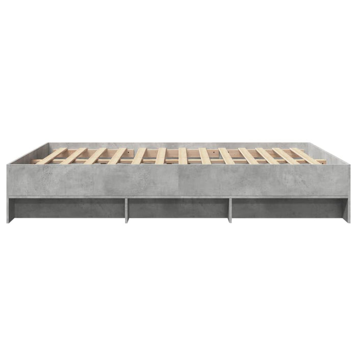 Cadru de pat, gri beton, 150x200 cm, lemn prelucrat - WALTI WALTI