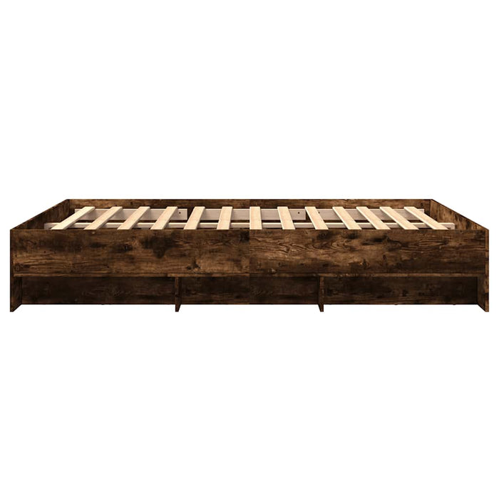 Cadru pat fără saltea stejar fumuriu 150x200 cm lemn prelucrat - WALTI WALTI