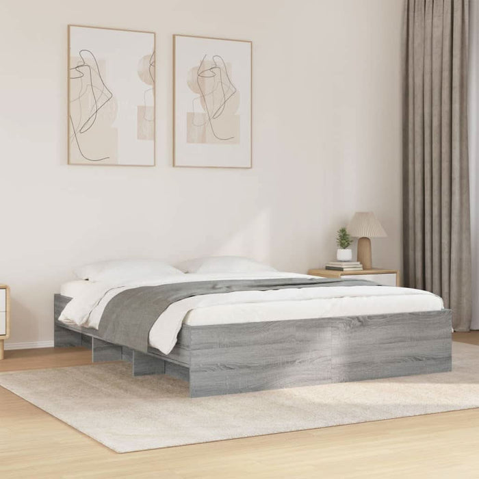 Cadru de pat, gri sonoma, 150x200 cm, lemn prelucrat - WALTI WALTI