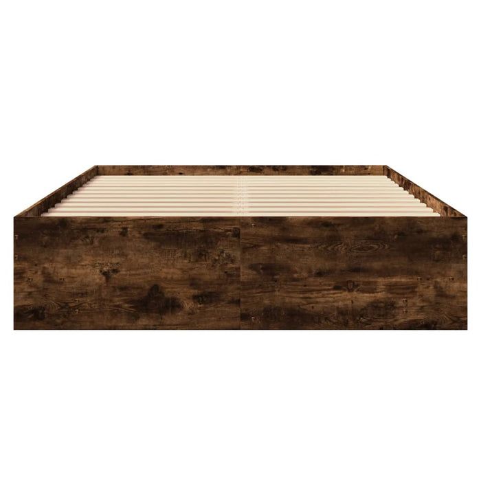 Cadru pat fără saltea stejar fumuriu 120x200 cm, lemn prelucrat - WALTI WALTI