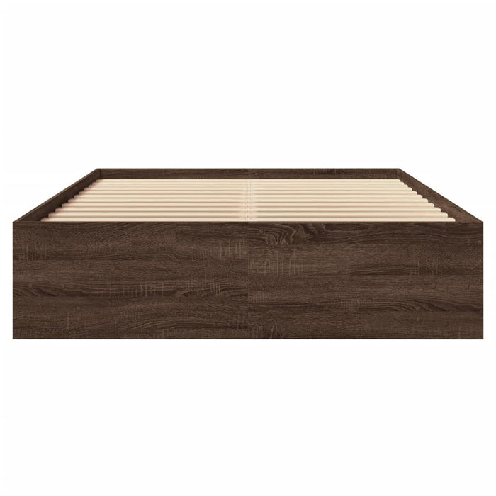 Cadru pat fără saltea stejar maro 120x200 cm, lemn prelucrat - WALTI WALTI