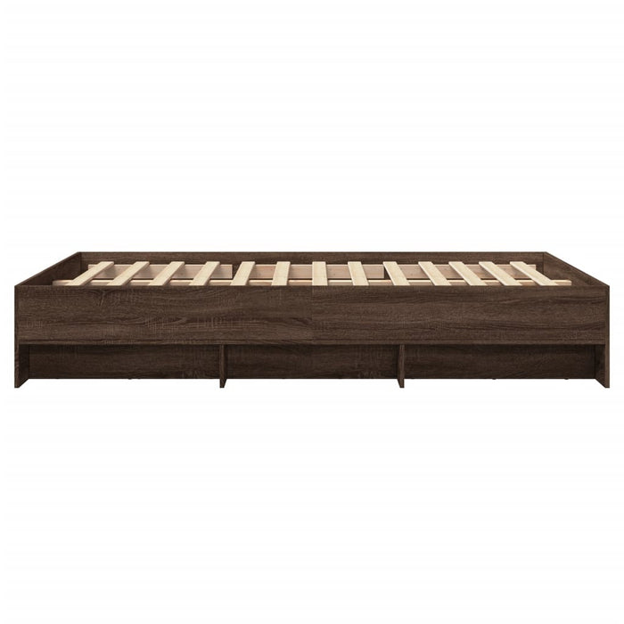 Cadru pat fără saltea stejar maro 120x200 cm, lemn prelucrat - WALTI WALTI