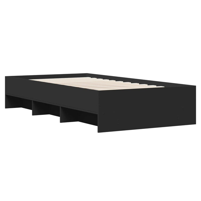 Cadru de pat, negru, 100x200 cm, lemn prelucrat - WALTI WALTI