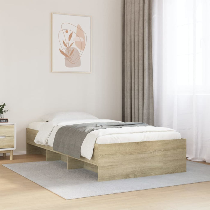Cadru pat fără saltea stejar sonoma 100x200 cm lemn prelucrat - WALTI WALTI