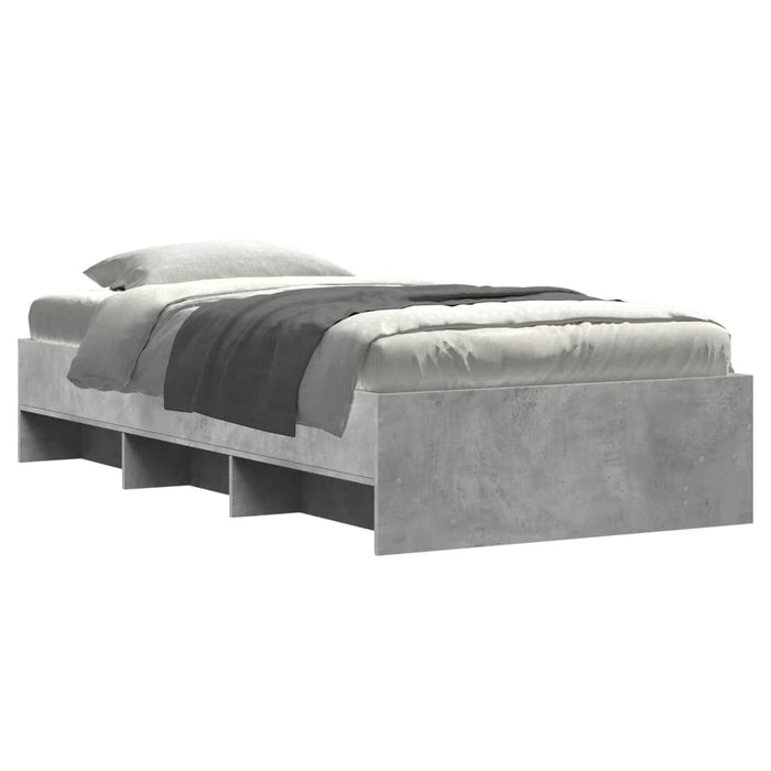 Cadru de pat, gri beton, 100x200 cm, lemn prelucrat - WALTI WALTI