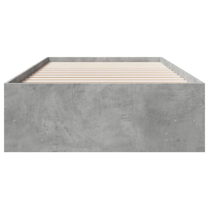 Cadru de pat, gri beton, 100x200 cm, lemn prelucrat - WALTI WALTI