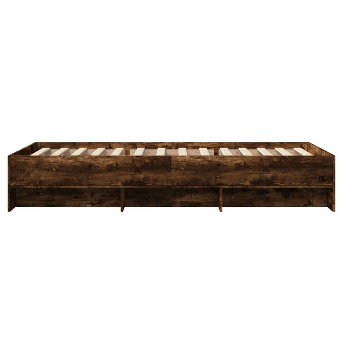 Cadru pat fără saltea stejar fumuriu 100x200 cm lemn prelucrat - WALTI WALTI