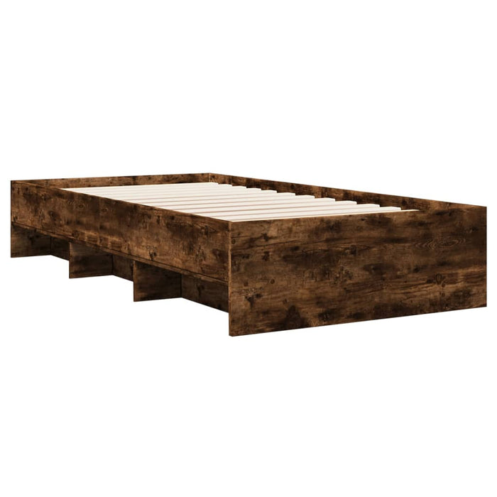 Cadru pat fără saltea stejar fumuriu 100x200 cm lemn prelucrat - WALTI WALTI