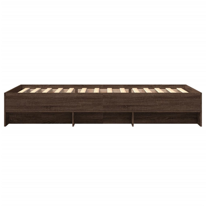 Cadru pat fără saltea stejar maro 100x200 cm lemn prelucrat - WALTI WALTI