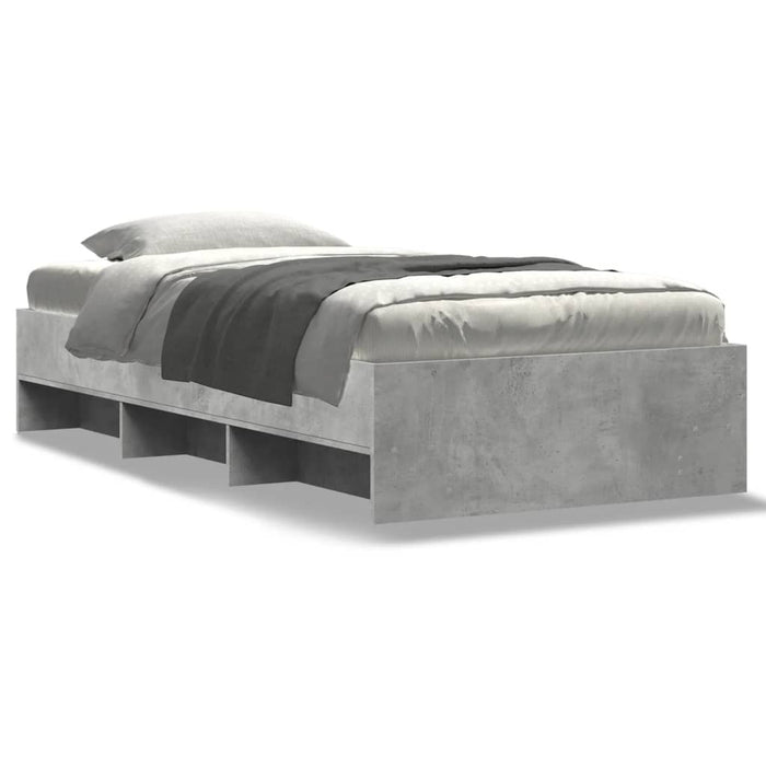 Cadru de pat, gri beton, 90x200 cm, lemn prelucrat - WALTI WALTI