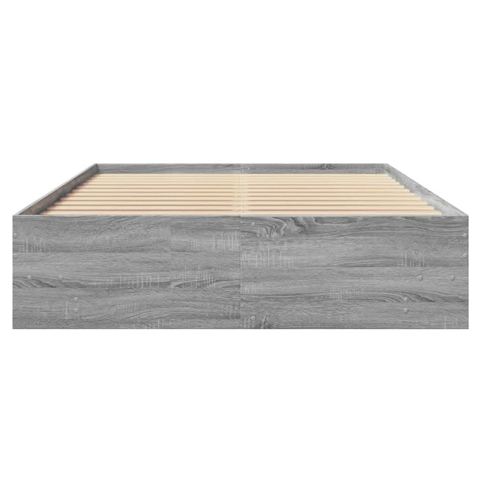 Cadru de pat, gri sonoma, 140x190 cm, lemn prelucrat - WALTI WALTI