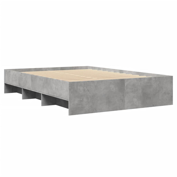 Cadru de pat, gri beton, 135x190 cm, lemn prelucrat - WALTI WALTI