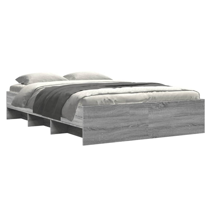 Cadru de pat, gri sonoma, 135x190 cm, lemn prelucrat - WALTI WALTI