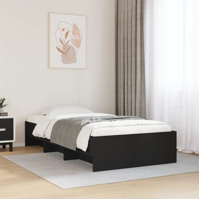 Cadru de pat, negru, 90x190 cm, lemn prelucrat - WALTI WALTI