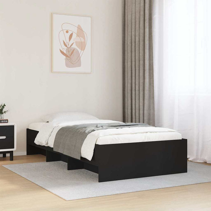 Cadru de pat, negru, 75x190 cm, lemn prelucrat - WALTI WALTI