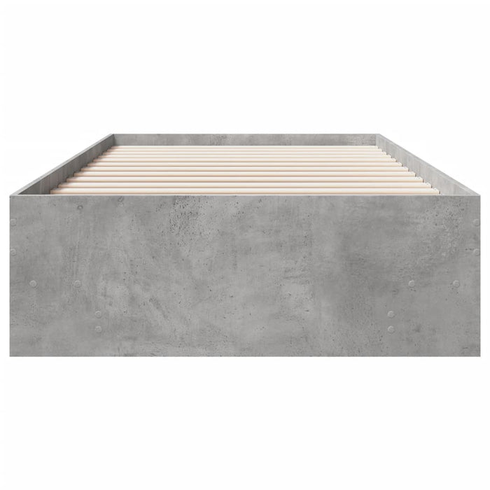 Cadru de pat, gri beton, 75x190 cm, lemn prelucrat - WALTI WALTI