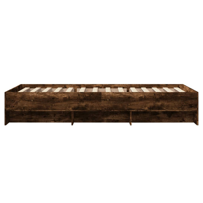 Cadru pat fără saltea, stejar fumuriu 75x190 cm lemn prelucrat - WALTI WALTI