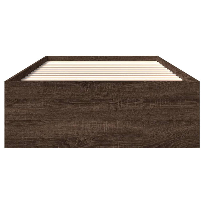 Cadru pat fără saltea, stejar maro 75x190 cm lemn prelucrat - WALTI WALTI