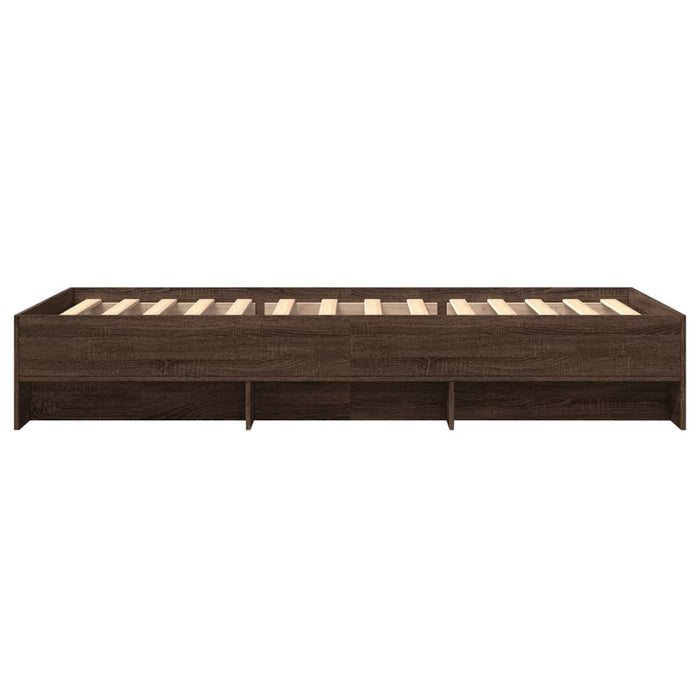 Cadru pat fără saltea, stejar maro 75x190 cm lemn prelucrat - WALTI WALTI