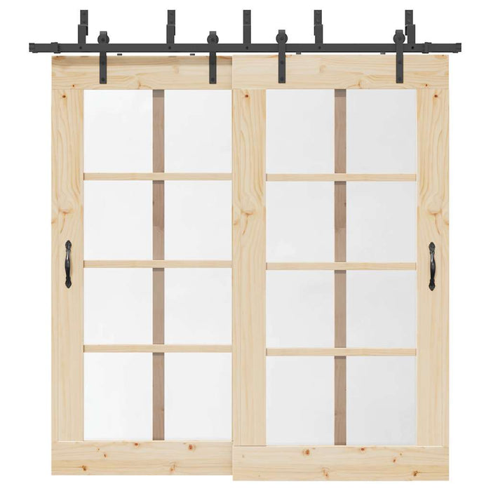 Set feronerie pentru uși glisante, negru, 213,5 cm, oțel - WALTI WALTI