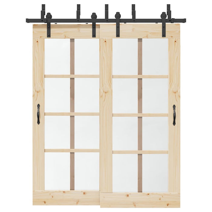 Set feronerie pentru ușă glisantă, negru, 183 cm, oțel - WALTI WALTI