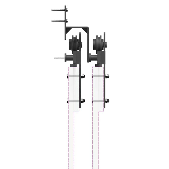Set feronerie pentru uși glisante, negru, 200 cm, oțel - WALTI WALTI