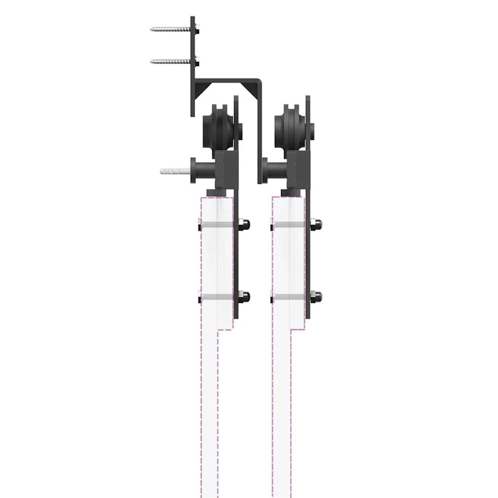 Set feronerie pentru uși glisante, negru, 213,5 cm, oțel - WALTI WALTI