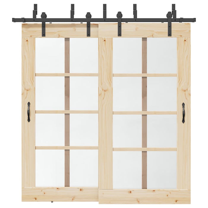 Set feronerie pentru uși glisante, negru, 213,5 cm, oțel - WALTI WALTI
