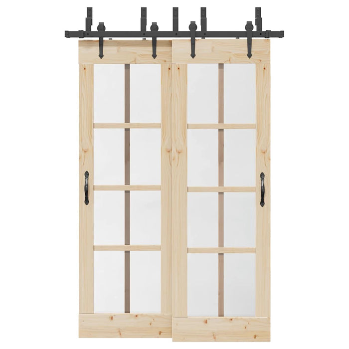 Set feronerie pentru uși glisante, negru, 152,5 cm, oțel - WALTI WALTI
