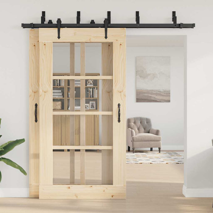 Set feronerie pentru uși glisante, negru, 213,5 cm, oțel WALTI