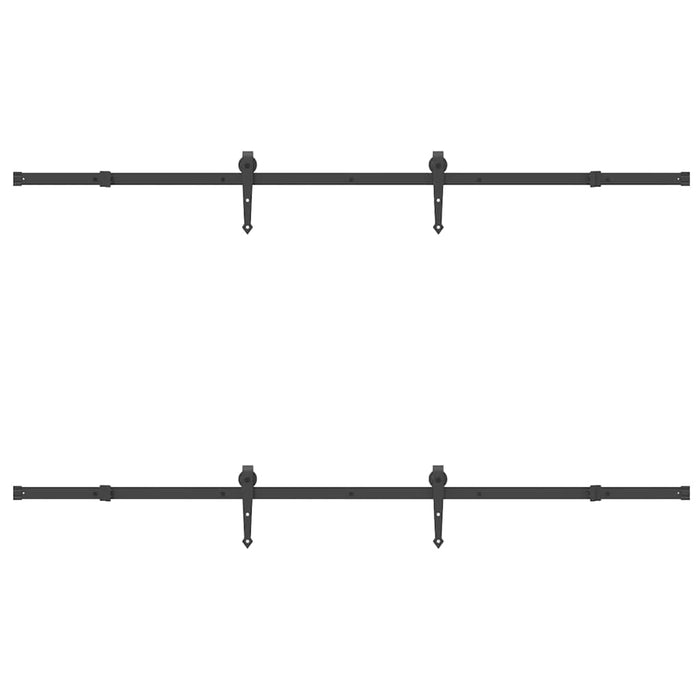 Set feronerie pentru uși glisante, negru, 213,5 cm, oțel WALTI