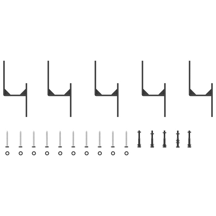 Set feronerie pentru uși glisante, negru, 213,5 cm, oțel WALTI