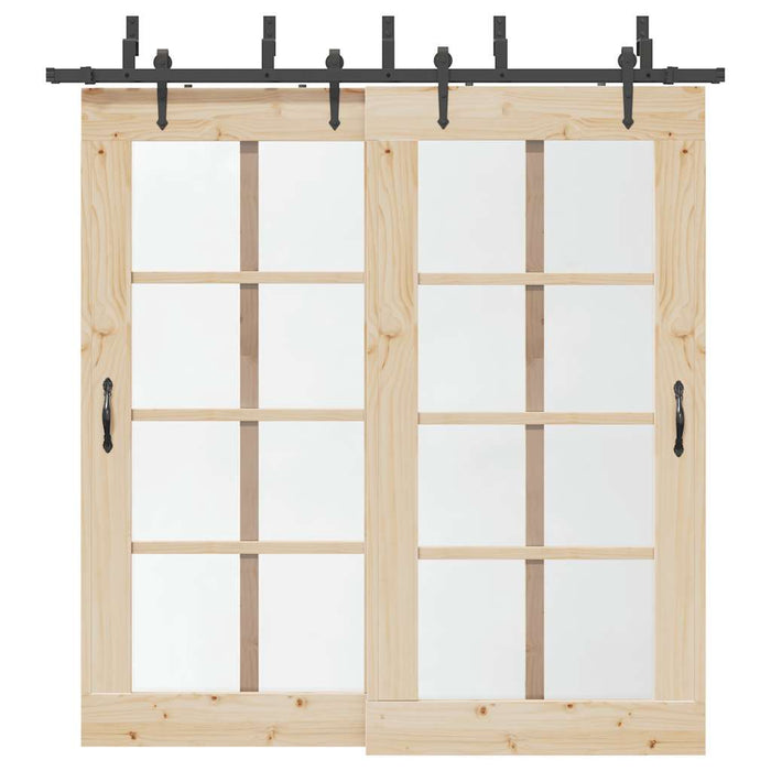 Set feronerie pentru uși glisante, negru, 213,5 cm, oțel WALTI