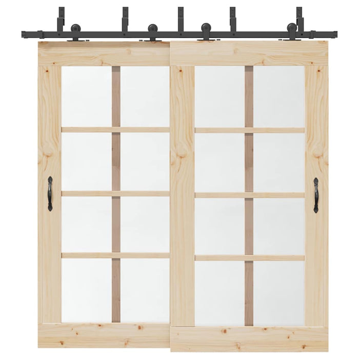 Set feronerie pentru uși glisante, negru, 213,5 cm, oțel - WALTI WALTI