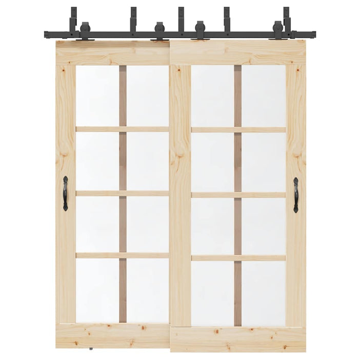 Set feronerie pentru ușă glisantă, negru, 183 cm, oțel - WALTI WALTI
